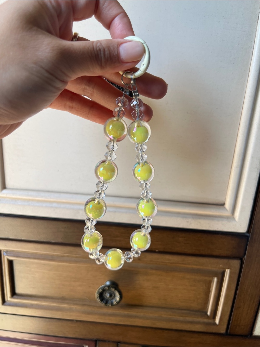 Handmade Yellow Glass Bead Bracelet